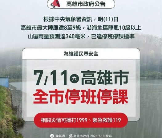 佳特實業-20260711-颱風休診一日
